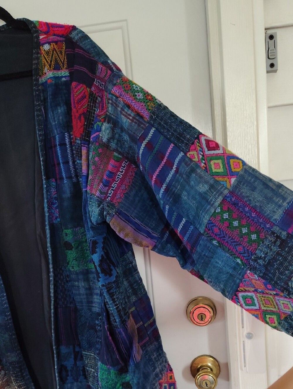 Epic Embroidered Bohemian Patchwork Open-Front Jacket - Multicolor Denim XXL - Picture 4 of 7